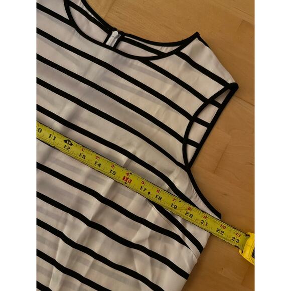 St. John Black and White Striped Blouse - Picture 3 of 5